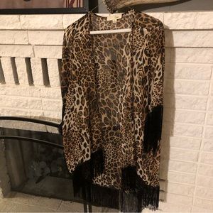 Leopard print kimono